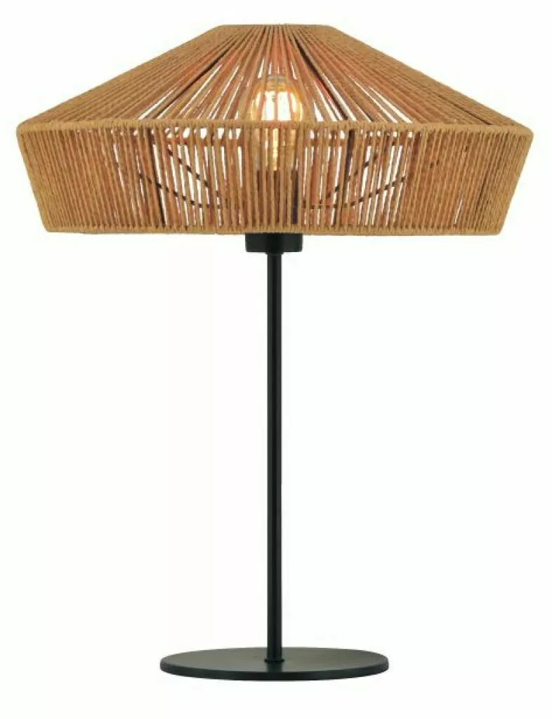 Yunkai Ø40cm lampa stołowa 1xE27 rattan styl boho