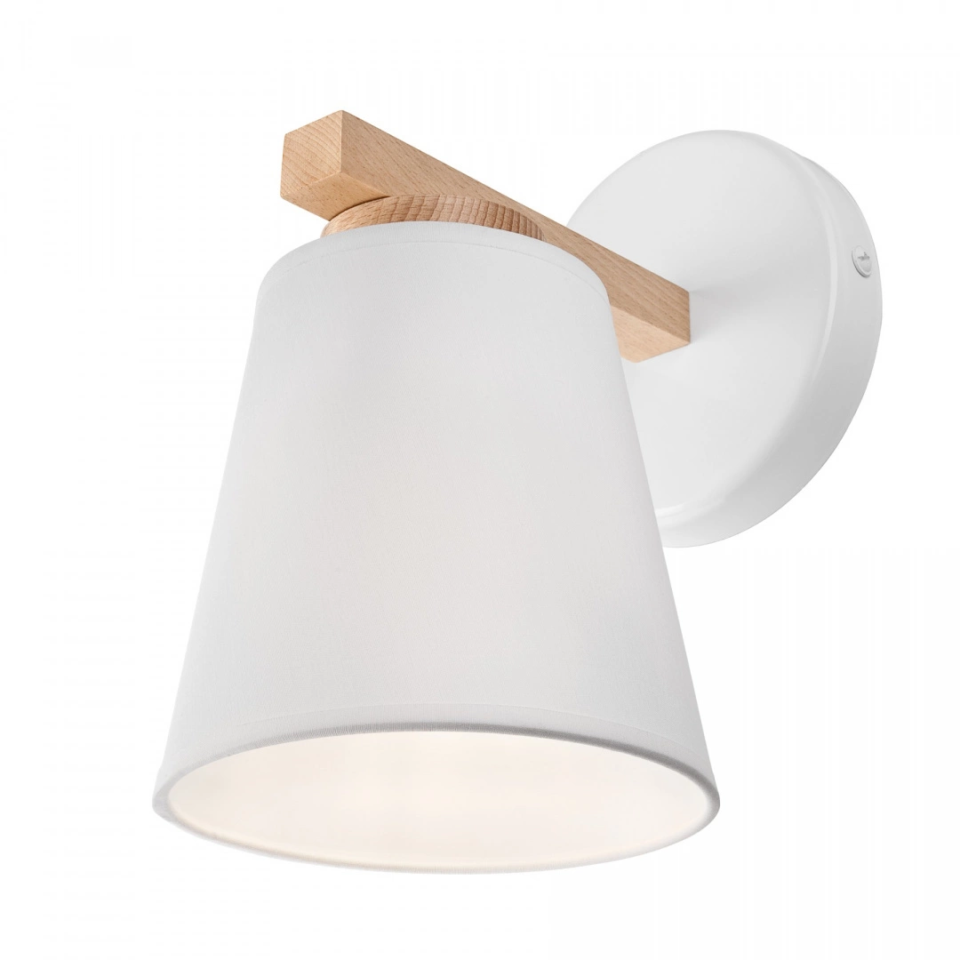 Ellie kinkiet E27 biały drewno bukowe styl prowansalski