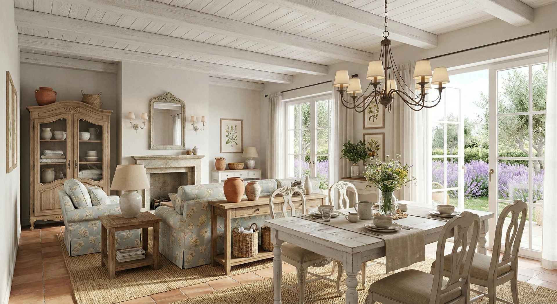 Wizualizacja aranżacji w stylu prowansalskim