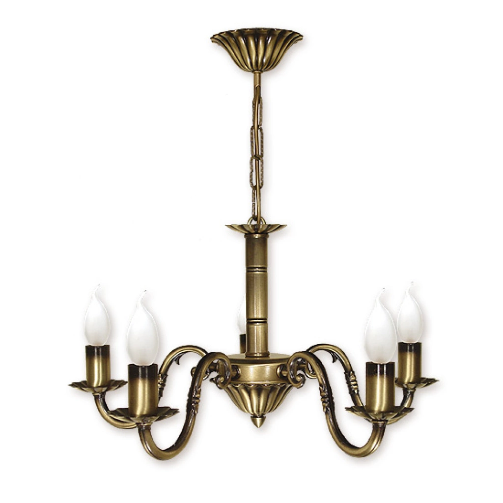 Styl polski dworek Prima żyrandol 5xE14 O1005/W5 patyna