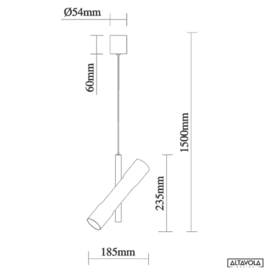 LUNETTE NO. 1 lampa wisząca LED 2x3W czarna matowa