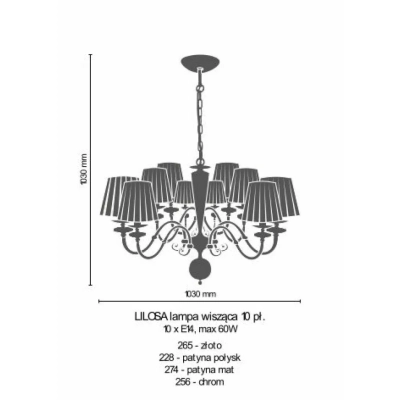 LILOSA żyrandol 10PŁ Amplex