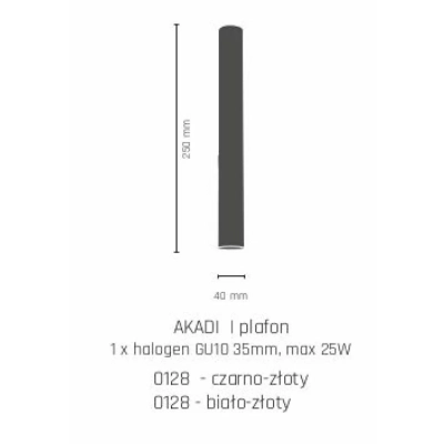 AKADI 1 PŁ plafon 0128 czarno-złoty AMPLEX
