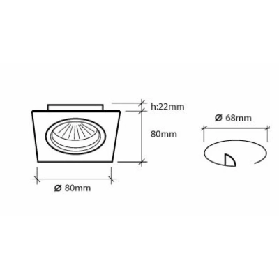 Halka 80x80 oprawa wbudowywana LED 10W 686lm złota