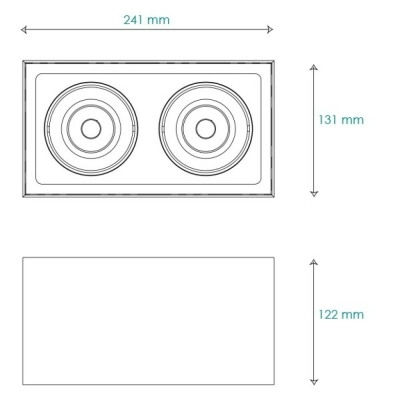 Cube 8208.01 lampa sufitowa LED 2x9,3W 2x829lm  biała