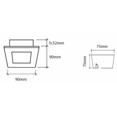 Basit 90x90mm oprawa wbudowywana GU10 nikiel