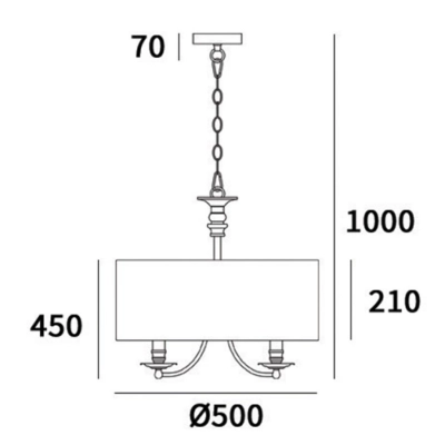 Abu Dhabi P05406WH lampa wisząca z białym abażurem Cosmo Light