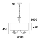 Abu Dhabi P05406WH lampa wisząca z białym abażurem Cosmo Light