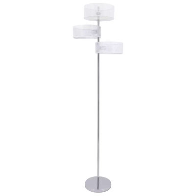 Antila lampa podłogowa 3XE27 chrom biała DRS8006/3F WH NET Elem