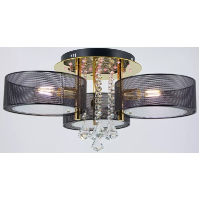 Antila lampa sufitowa 3XE27 + 22 LED z funkcją sleep złota czarna DRS8006/3 TR NET