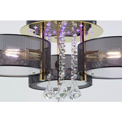 Antila lampa sufitowa 3XE27 + 22 LED z funkcją sleep złota czarna DRS8006/3 TR NET