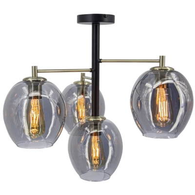 Ares lampa sufitowa 4xE27 czarna mosiądz 2214/4 BL 21QG Elem