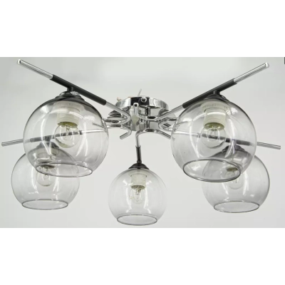 Iker lampa sufitowa 5xE27 chrom czarna 1955/5 8C BL Elem