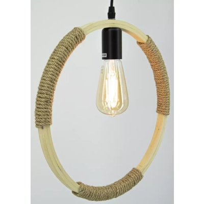 Kajo lampa wisząca 1xE27 drzewno sznur 8850/1 JB SZNUR