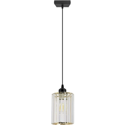 Modena lampa wisząca 1xE27 czarna złota 6782/1 BL TR Elem