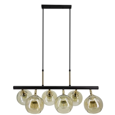 Piran lampa wisząca 6xE27 czarna złota 2208/6 BL TR Elem