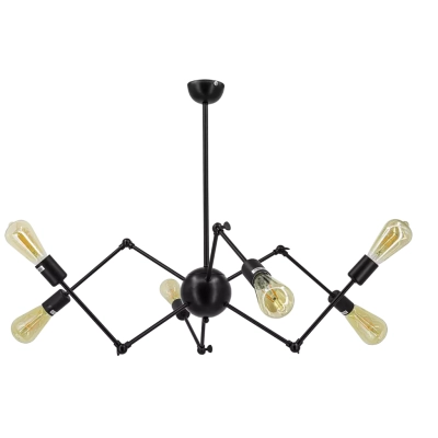 Spider lampa sufitowa 6xE27 czarna 6767/6 BLACK Elem