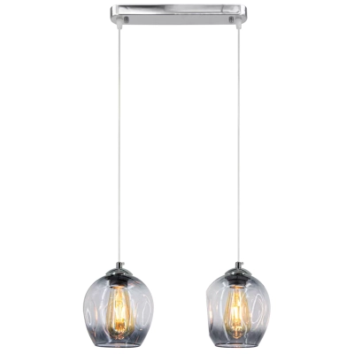 Atena lampa wisząca 2xE27 chrom, czarna 8182/2 Elem