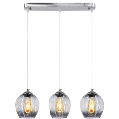 Atena lampa wisząca 3xE27 chrom, czarna 8182/3 Elem