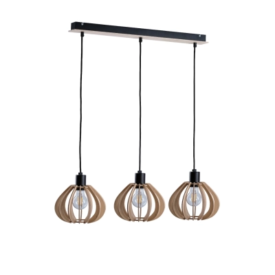 Nicolet Natural and Black lampa sufitowa 3xE27 825 Keter Lighting