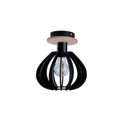 Nicoleta Black and Natural lampa sufitowa 1xE27 810 Keter Lighting