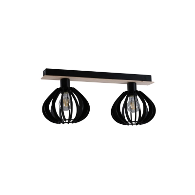 Nicoleta Black and Natural lampa sufitowa 2xE27 812 Keter Lighting