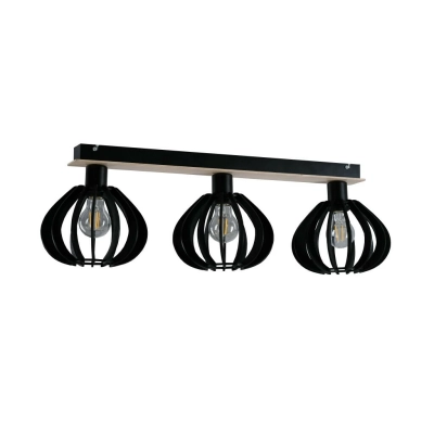 Nicoleta Black and Natural lampa sufitowa 3xE27 813 Keter Lighting