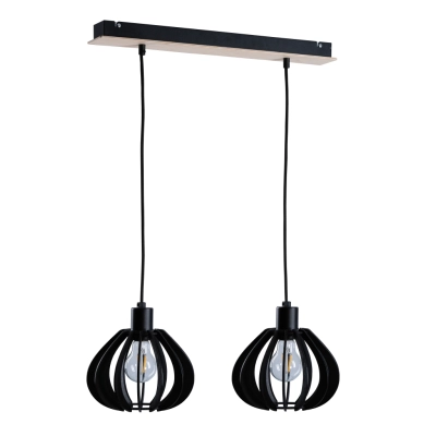 Nicoleta Black and Natural lampa sufitowa 2xE27 814 Keter Lighting