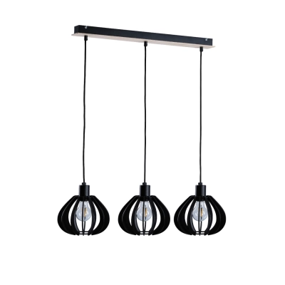 Nicoleta Black and Natural lampa sufitowa 3xE27 815 Keter Lighting