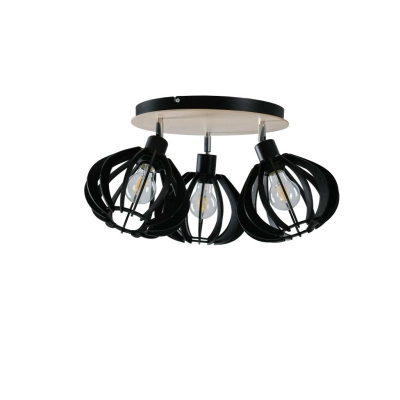 Nicoleta Black and Natural lampa sufitowa 3xE27 817 Keter Lighting