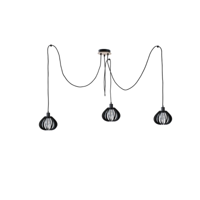 Nicoleta Black and Natural lampa sufitowa 3xE27 818 Keter Lighting