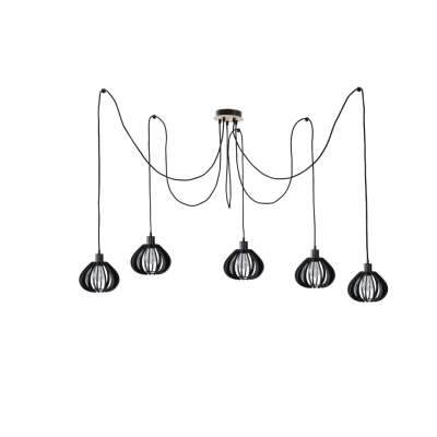 Nicoleta Black and Natural lampa sufitowa 5xE27 819 Keter Lighting