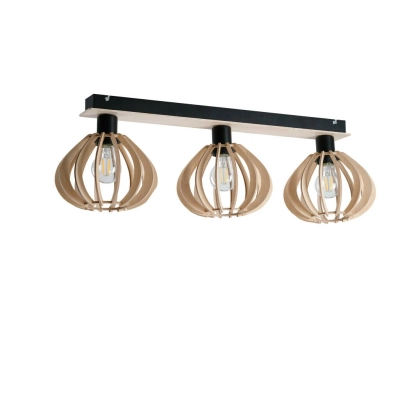 Nicoleta Natural and Black lampa sufitowa 3xE27 823 Keter Lighting