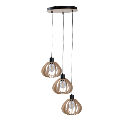 Nicoleta Natural and Black lampa sufitowa 3xE27 826 Keter Lighting