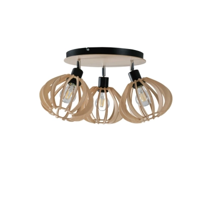 Nicoleta Natural and Black lampa sufitowa 3xE27 827 Keter Lighting