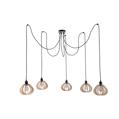 Nicoleta Natural and Black lampa sufitowa 5xE27 829 Keter Lighting