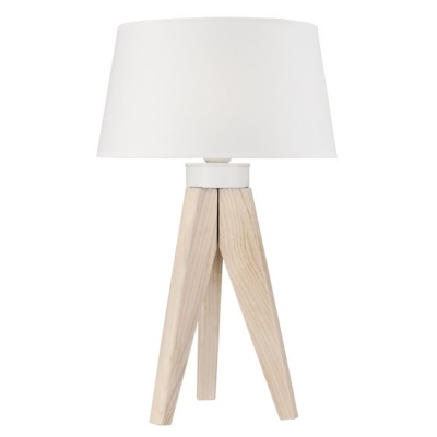 AIDA lampa stołowa z abażurem - dąb bielony 1x60W E27 Lamkur