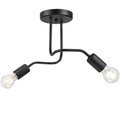 CHARLIE lampa sufitowa czarna 2x60W E27 Lamkur