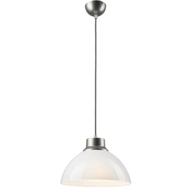 Lampa wisząca biała srebrna 1x60W E27 Lamkur