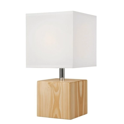 Lampka nocna kostka z abażurem sosna 1x40W E14 Lamkur