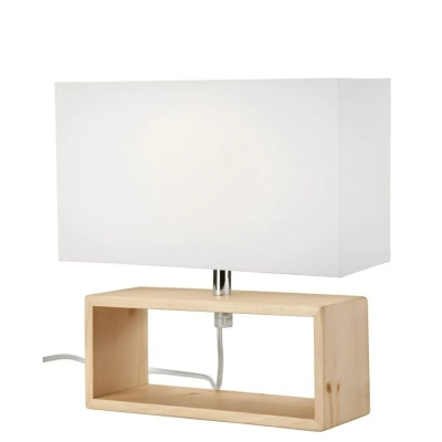 Lampka nocna ramka z abażurem sosna 1x40W E14 Lamkur