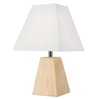 Lampka nocna stożek z abażurem sosna 1x40W E14 Lamkur