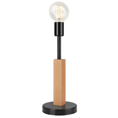 ORAZIO lampa stołowa czarna - naturalny buk 1x60W E27 Lamkur