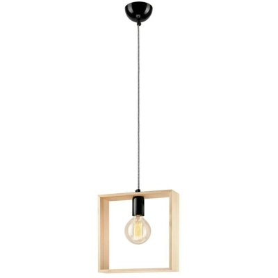 RAMKA lampa wisząca - kwadrat buk 1x60W E27 Lamkur