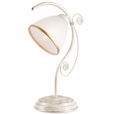 RETRO lampka nocna biała - złota 1x60W E27 Lamkur