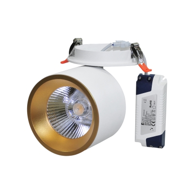 HARON LED 20W LED lampa podtynkowa ruchoma biało-złota 1500lm