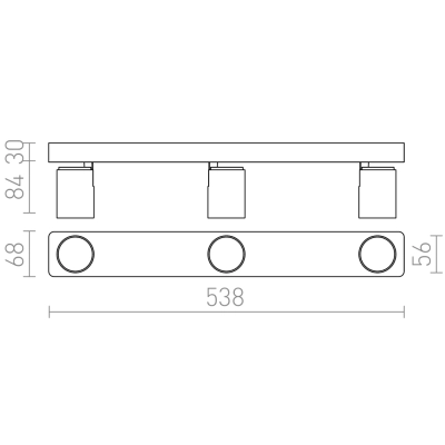 DUGME III biała/antracyt 230V GU10 3x35W Redlux