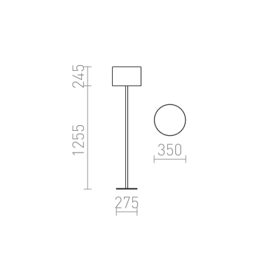 BOSANNA 150 podłogowa antracyt PE satynowy 230V E27 25W IP65 Redlux