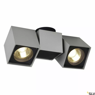 Altra Dice lampa sufitowa 2xGU10 srebrnoszara czarna 151534 SLV