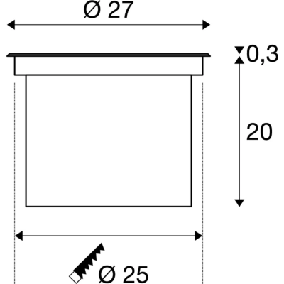 Dasar 270 lampa wbudowywana LED 30W 2000lm 3000K okrągła IP67 asymetryczny rozsył światła 1002893